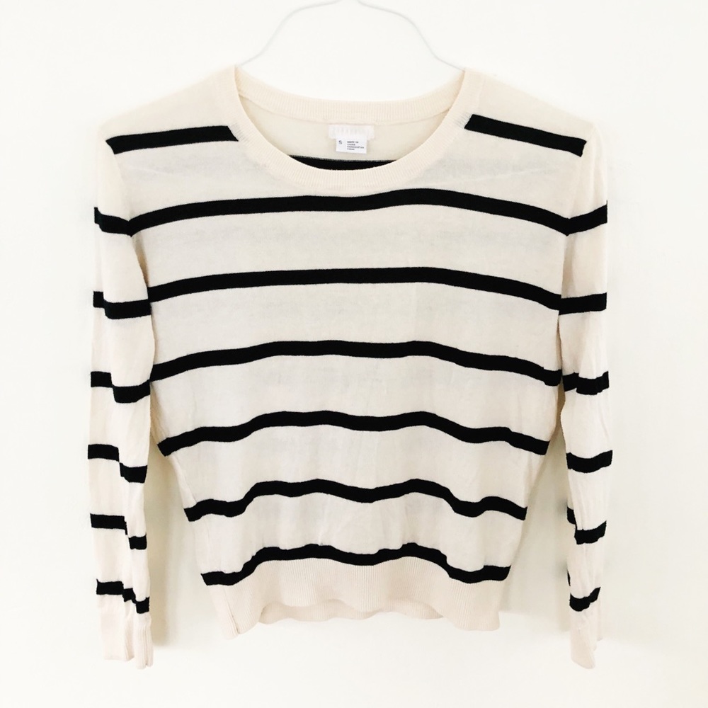 Cooperative Black & Ivory Striped Sweater